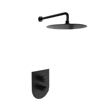 Смеситель для душа Ramonsoler Urban Chic встраиваемый термостатический с тропическим душем чёрный K2124012NM