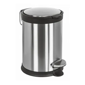 Ведро для мусора Colombo Complementi 3л, с крышкой и педалью, сталь/чёрный B9212.IX