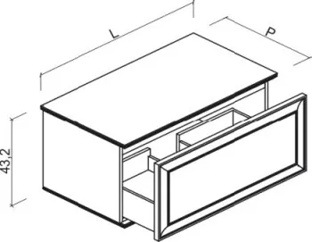 Тумба под раковину Brenta Lester 100 см подвесной глянцевый 1 ящик (LR010.100.49.G)