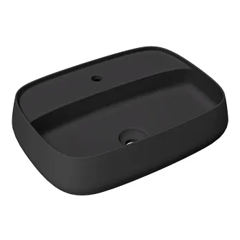 Раковина накладная Alice Nur 60x45xВ15 Plan, с отверстием под смеситель, чёрный матовый, 33210108