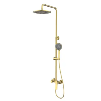 Душевая стойка NEMO Prima на 2 потока Верхний душ (латунь) 25 см NM-1353-BG