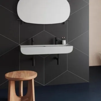 Раковина двойная накладная Azzurra Leuca 100х45х14, с 1 отв. под смеситель, белый LELP10045D0MBI*0