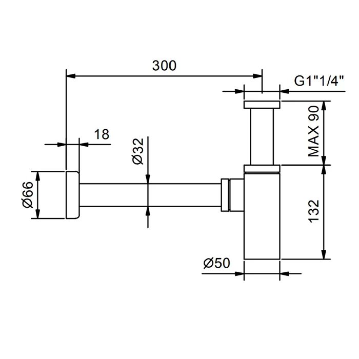 Сифон для раковины и биде Fantini Matt Gun Metal PVD 91 P5 9234