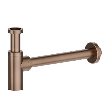 Сифон для раковины под донный клапан Newform X-steel 316 L=300 мм, PVD Brushed copper bronze 244X.59.067