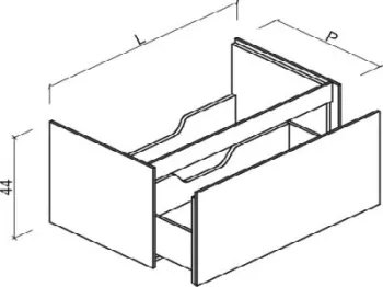 Тумба под раковину Brenta Fly 90 см подвесной дерево 1 ящик (FL010.90.49.W)