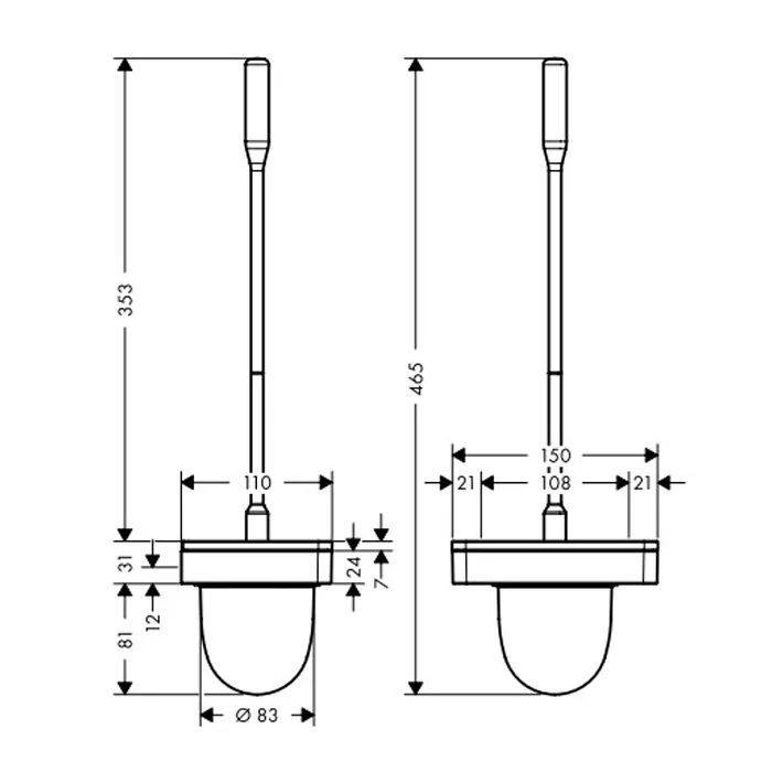 Axor Universal Набор для WC настенного монтажа, подвесной, цвет: хром 42835000