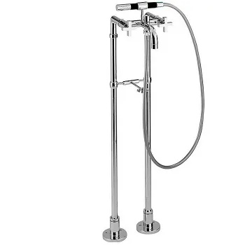 Смеситель напольный для ванны с ручной лейкой Cisal Barcelona держателем, шлангом 150 см, хром BA00420021