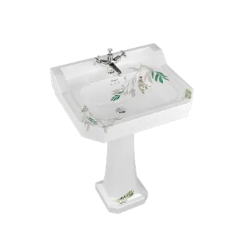 Подвесная раковина Burlington Bespoke/Floral B5 1TH FORE белый/синий