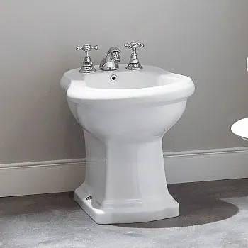 Биде напольное Kerasan Retro с 3-мя отв под смеситель, белый 102001*3