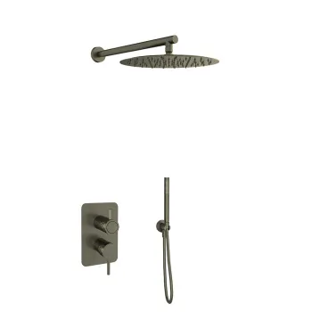 Смеситель для душа Ramonsoler Odisea встраиваемый на 2 выхода с тропическим и ручным душем joya графит K5915122GR