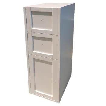 Пенал подвесной Eban Domitilla 30х37хh114, с 1 дверкой 2 выд. ящика, петли слева, SX, без ручек, bianco assoluto FKMDT114CS-SBA*3 bianco assoluto