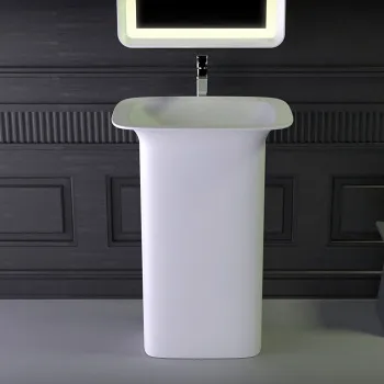 Раковина отдельностоящая Knief Glam 60х45х86 выпуск в пол, белый матовый 0600-082-01