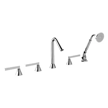 Смеситель на борт ванны Nicolazzi Flag на 5 отв, с ручной лейкой, хром 4814CR91