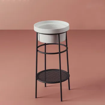 Металическая структура с раковиной Artceram FUORI SCALA 38хh83, без отв под смеситель, Fuori Scala 41, напольная, черный матовый/белый матовый ACA054 17