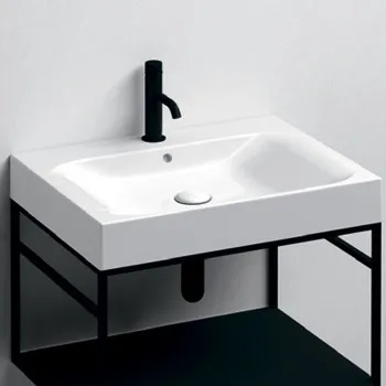 Раковина Kerasan Cento 500х450 , с 1 отверстием для смесителя, с переливом, белый матовый 353030