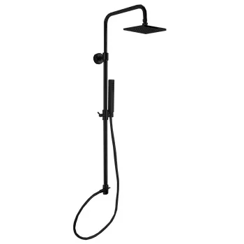 Душевая стойка Fima Carlo Frattini Colonne Doccia верхний душ 30х30, с ручным душем, чёрный матовый F2200LNS