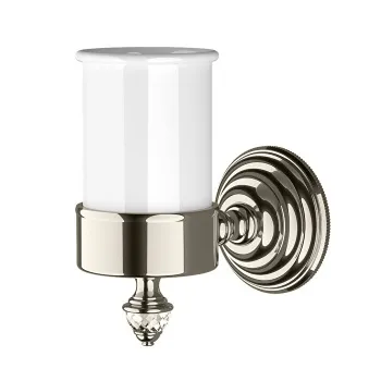 Стакан керамический белый для зубных щеток Devon&Devon Diamond держатель, никель блестящий WHD503NKBI