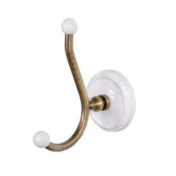 Вешалка-крючок настенный Devon&Devon Dorothy держатель бронза/белый DOR413BR