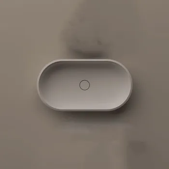 Раковина накладная Agape Undici 56х35х11, без отв., без перелива, с донным клапанном, Solid surface, белый матовый ACER0384ZZ