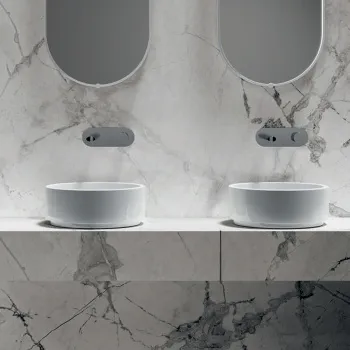 Раковина накладная круглая Kerasan Oke 40хH15, белый 554101