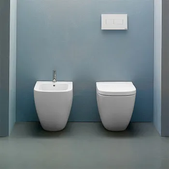 Унитаз напольный Globo Stockholm LA002.BI с комплектом креплений, белый