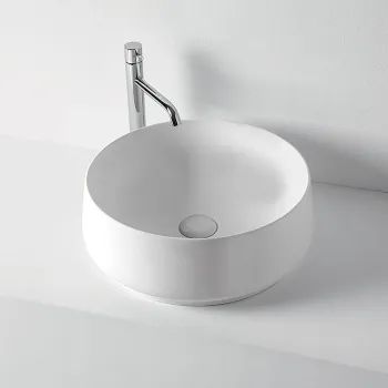 Раковина накладная Kerasan F10 D43, H 16, белый матовый 460430