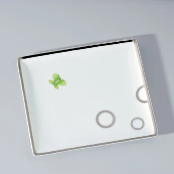 Поднос керамический THG Capucine Vert Decor Platine A7E-A02-4613 белый