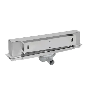 Трап душевой Plumberia Selection PS WALL TILE 6x60 встраив.в стену, под плитку,нерж.сталь, горизонт. выпуск Ду 50мм,40л/мин, PSWT60