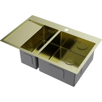 Мойка кухонная Omoikiri Akisame 78-2-LG-R светлое золото 4973088