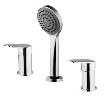 Смеситель на борт ванны Fima Carlo Frattini Spot на 3 отверстие, с ручным душем, хром F3014/1NCR