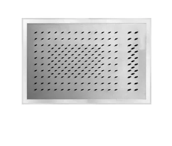 Верхний душ Fantini Acquafit 50х35 см,двойной дождь, поток,светодиоды, хромотерапия, Блестящая натуральная сталь 79 38 K021