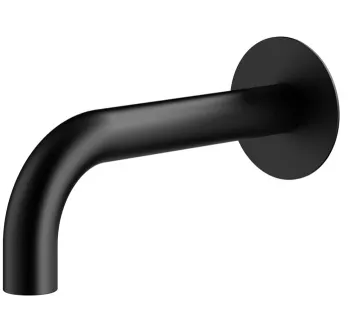 Излив Plumberia Selection Ixo d.24, длина 250, подкл. 1/2' с латунной накладкой d.70, черный матовый, SPT0260NO