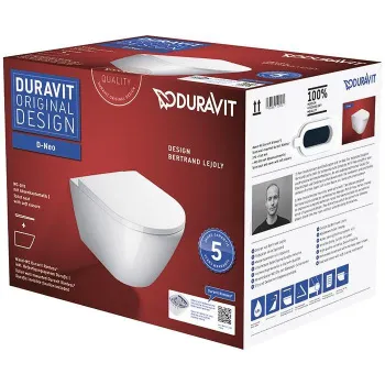 Унитаз подвесной Duravit D-Neo 45770900A1 (2577090000+0021690000) с сиденьем