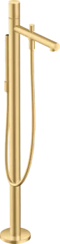 Axor Uno Смеситель для ванны, напольный, с ручным душем, Zero, цвет: шлифованное золото 45416250