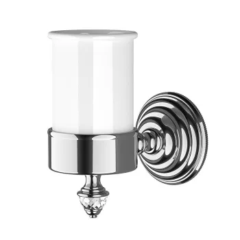 Стакан керамический белый для зубных щеток Devon&Devon Diamond держатель, хром WHD503CRBI