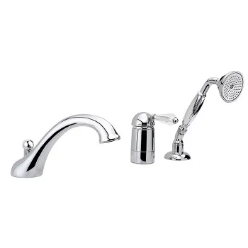 Смеситель на борт ванны Nicolazzi Cristallo на 3 отверстия, с изливом 200мм и ручным душем, хром 3414CR33