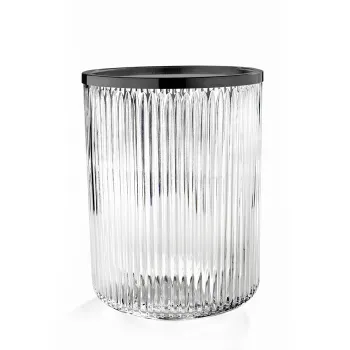 3SC Elegance Ведро, без крышки, 20хh28х20 см, цвет: прозрачный хрусталь/Matt Black Nickel