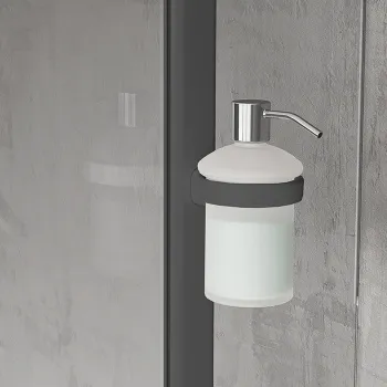 Дозатор для жидкого мыла с креплением на профиль Novellini Edge, черный матовый R90AGEDSP-H