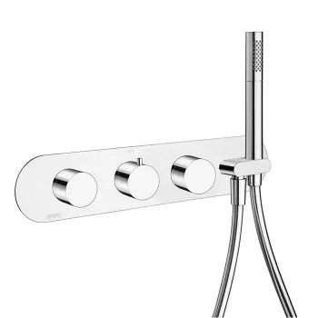 Смеситель для душа встроенный Carimali Iltondo термостатический, на 5 потребителей, с латунным ручным душем и шлангом, внешняя часть, хром 21858EST/A-CR