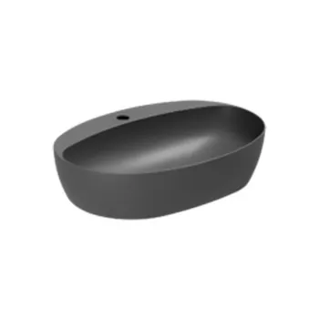 Раковина накладная Azzurra Elegance Circle 60х42х14см с 1 отв. под смеситель, carbone ELLA060420CMCA*1