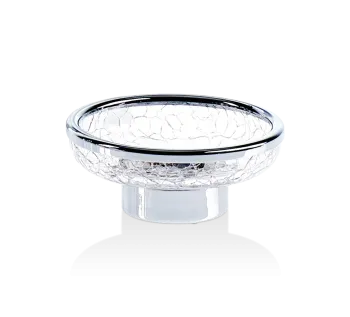 Мыльница настольная Decor Walther Crack STS французское стекло Craquele, хром 932900
