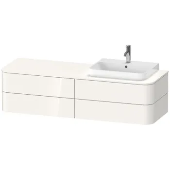 Duravit Happy D.2 Plus Столешница 16x1300x550мм для тумбы #HP4934, HP4944, HP4954, HP4963, HP4973 с вырезом слева, SX, цвет: белый глянцевый
