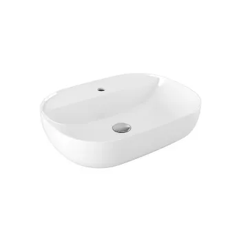 Раковина накладная Azzurra Elegance Soft 60х45х115см с 1 отв. под смеситель, белый ELLA060450ZMBI/(ZIP60M bi)*1