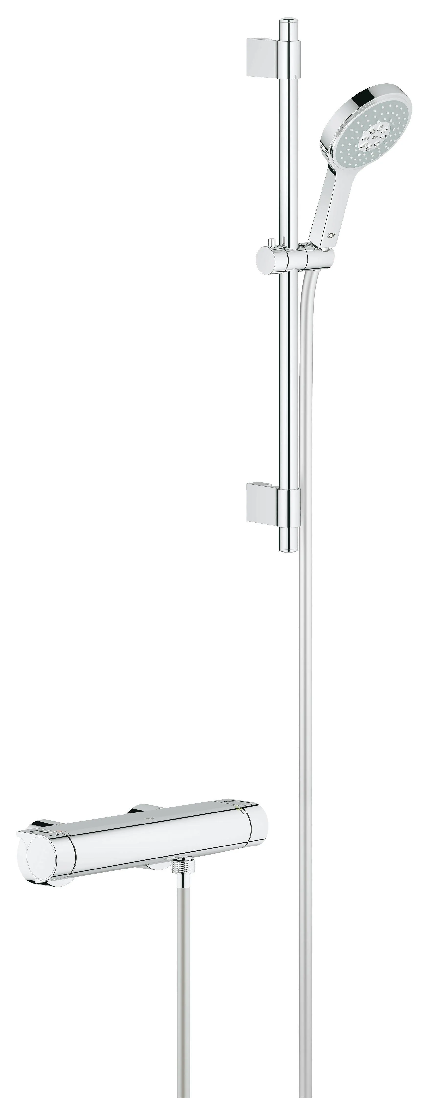 Термостатический смеситель для душа GROHE Grohtherm 2000 с душевым гарнитуром, хром 34281001