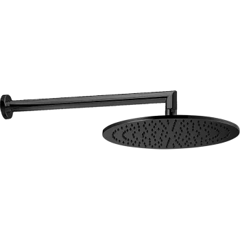 Верхний душ Cisal Shower D300 мм с настенным держателем L400 мм, черный матовый DS01362040