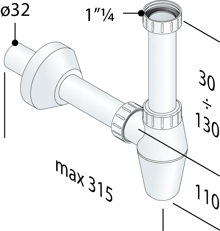 Сифон для раковины/биде OMP Tea 217.444.5 белый