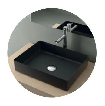 Раковина накладная Nofer прямоугольная 470x360x110 мм QTRO47 23582 матовый чёрный