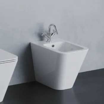 Биде напольное Azzurra Build 55х36х42 . с 1 отв. под смеситель, с крепежами, белый BUBIT000000MBI*1