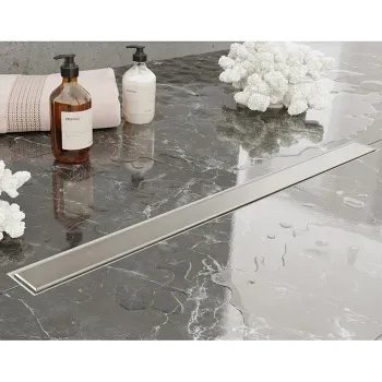 Трап душевой Plumberia Selection PS MODULAR 4x70 2устор. накладка из нерж.стали, комбинир.затвор с горизонт. Выпуском Ду 50мм,40л/мин, браш.нерж.сталь, PSM70MT