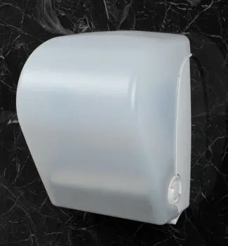 Пластиковый диспенсер для рулонных полотенец белый Nofer 04032.2.W